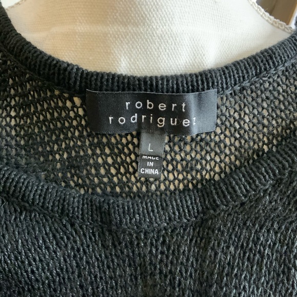 Robert Rodriguez Black Open Knit Sleeveless Top L New with Tags - Picture 4 of 6